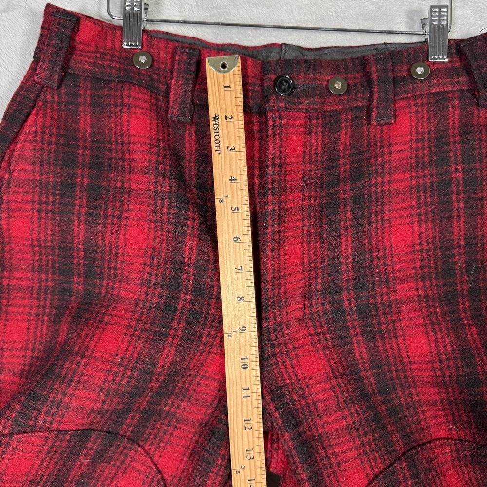 Woolrich Pants Mens 34x30 (Act 31x30) Red Plaid Wool Flannel Jogger Cuffed - Picture 8 of 13
